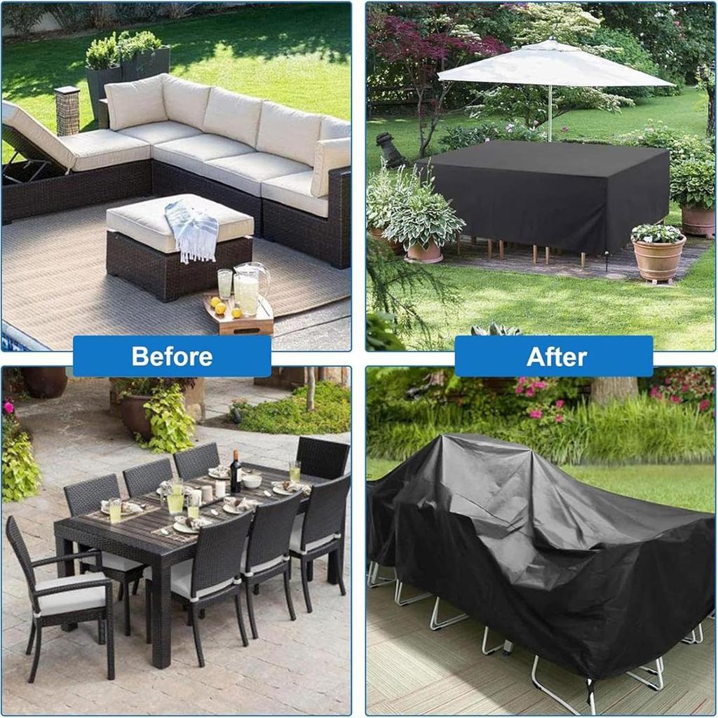 Table Cover For Outdoors Heavy-Duty Sun Protection Lawn Furniture Covers Waterproof Outdoor For Urban Balcony Poolside Backyard