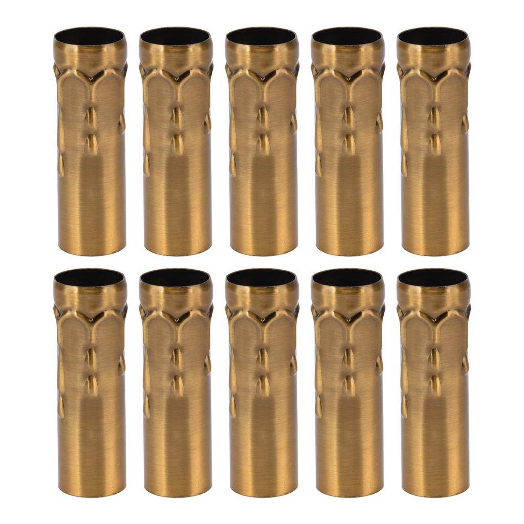10Pcs E14 Metal Tube for Candle Lamp Holder Lamp Base Lighting Accessories 25x80mm Gold Bronze