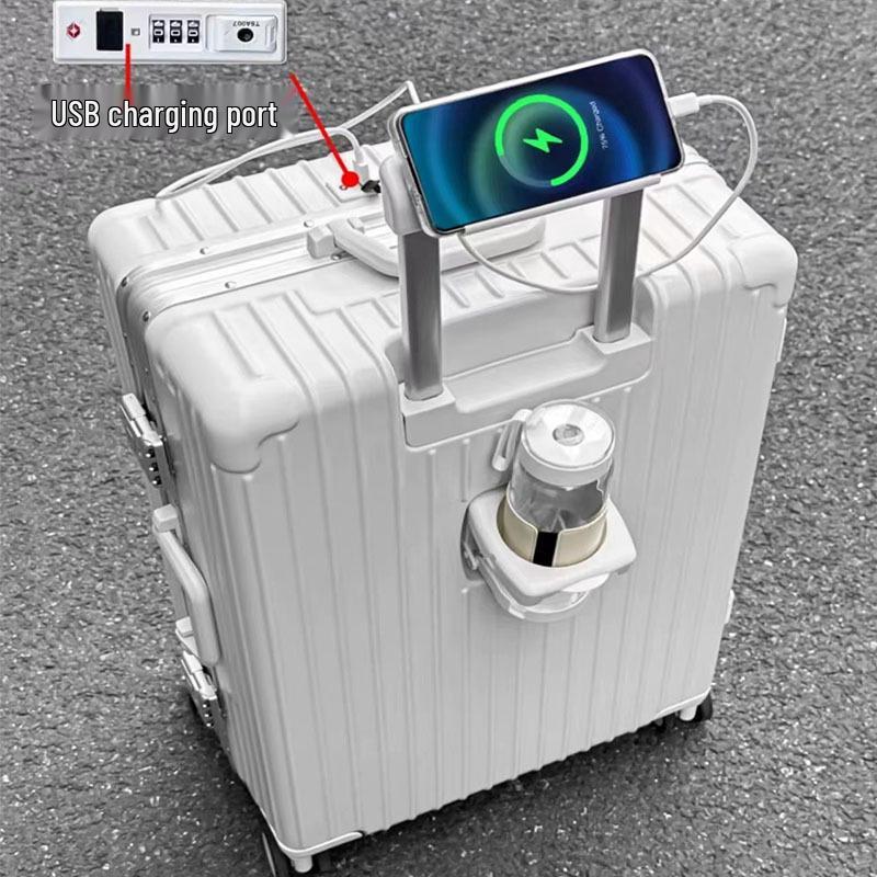 20-Inch Aluminum Frame Business Trolley Case with Universal Wheels and Combination Lock