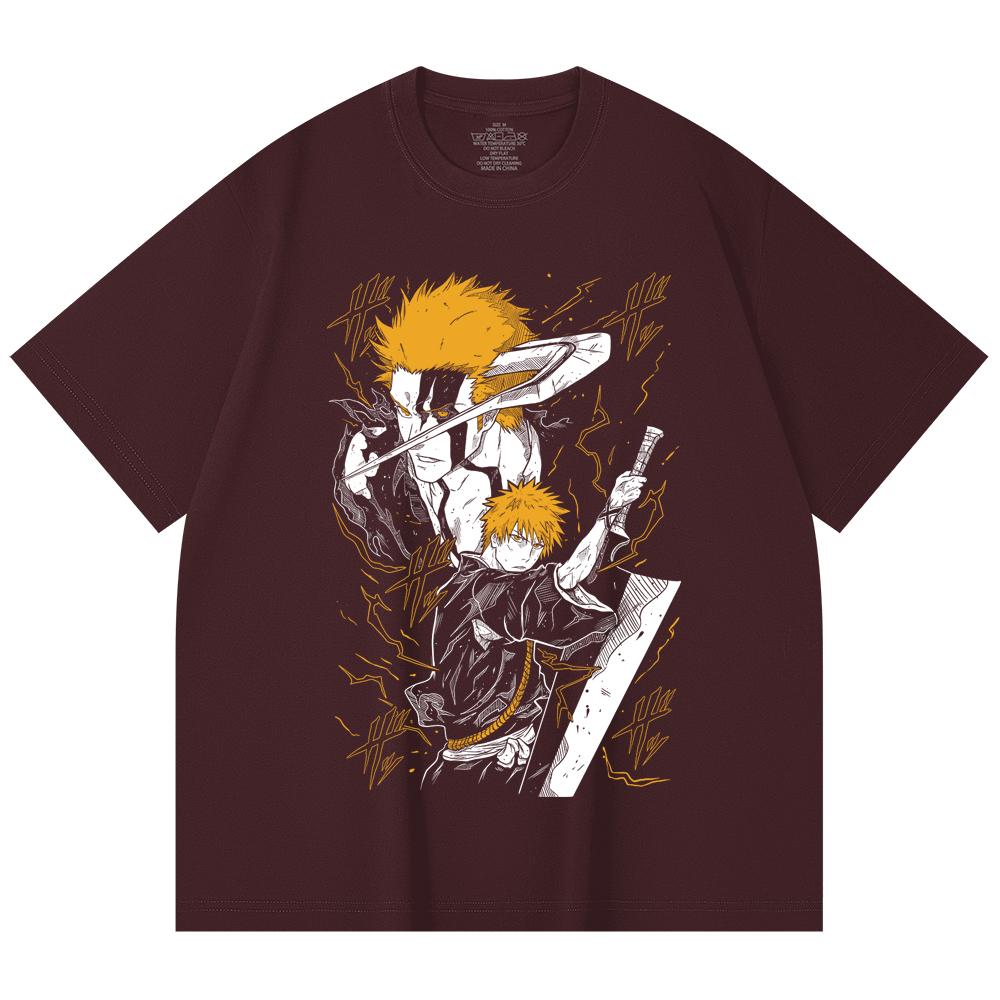 230 Gsm 100% Cotton Bleach V2 Ichigo Print Unisex Heavy Cotton T Shirt