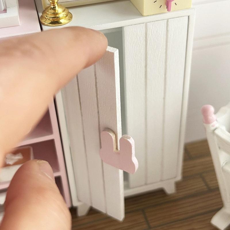 1:12 Dollhouse Miniature Wardrobe Storage Cabinet Multi-Layer Lockers Model Furniture Decor Toy Doll House Accessories