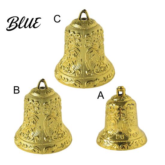 Xmas Bell 6/8/10cm Golden Exquisite Christmas with Hanging Hole Unique Decor Texture Plastic