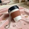 Stress Relief Clicker Toy 3D Printed Coffee Cup Clicker Press Fidget for Relief Backpack Hanging Finger with Ball Chain
