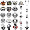 925 Silver Halloween Series Charms Vampire Bat Skull Beads Fit Bracelet DIY For Women Jewelry