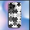 Autism Support Puzzle Pattern Phone Case For iPhone 16,15,14,13,12,11 Plus,Pro,Max,XR,XS,X,Plus,SE,Mini Transparent Soft Cover