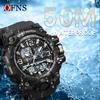 OFNS Trendy Men's Multifunctional Waterproof Luminous Sports Watch with Alarm