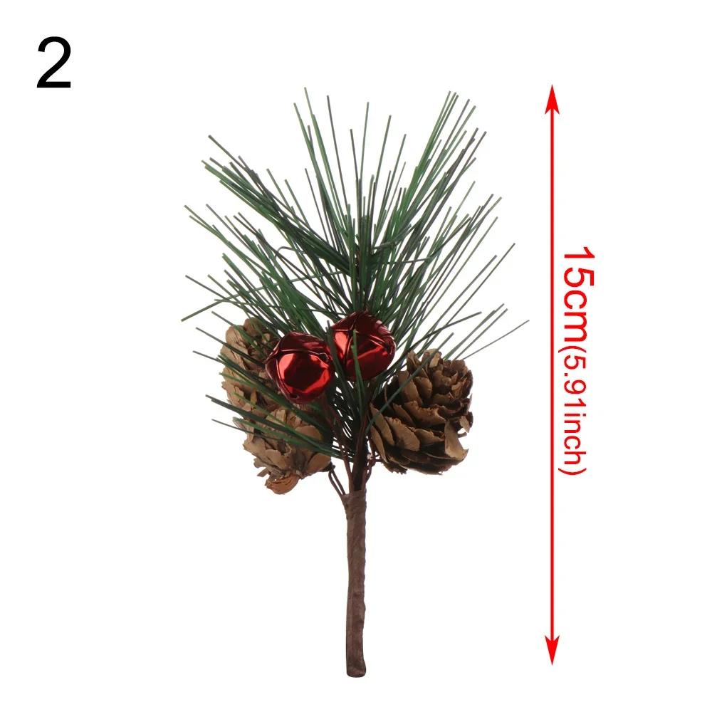 20-26cm Rotes Beeren-Bouquet Künstlicher Tannenzapfen Blumenast Weihnachtsbaumschmuck Hochzeitsfeierdekor Festliche Artikel