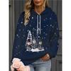 Womens Oversized Hooded Sweatshirt With 3D Print Soft Cotton Blend Long Sleeve Pullover Casual Wear