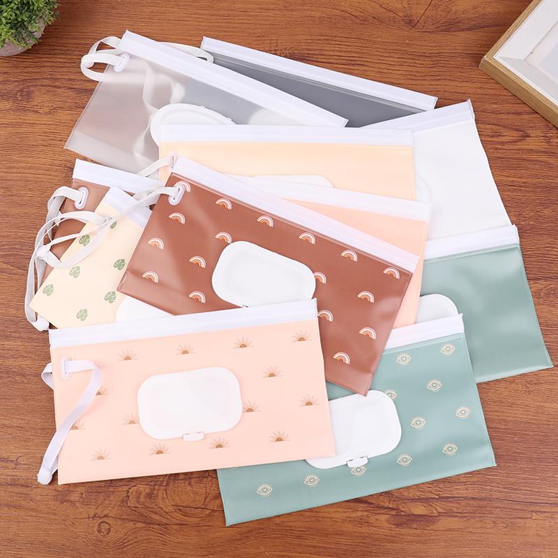 1 st Eva Bärbar Snäpprem Papperslåda Våtservettpåse Vändlock Kosmetikapåse Utomhus Användbar Barnvagnstillbehör