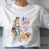 Women Shirt 4th of July Golden Retriever, Patriotic Dog Mom Tee, Happy Independe