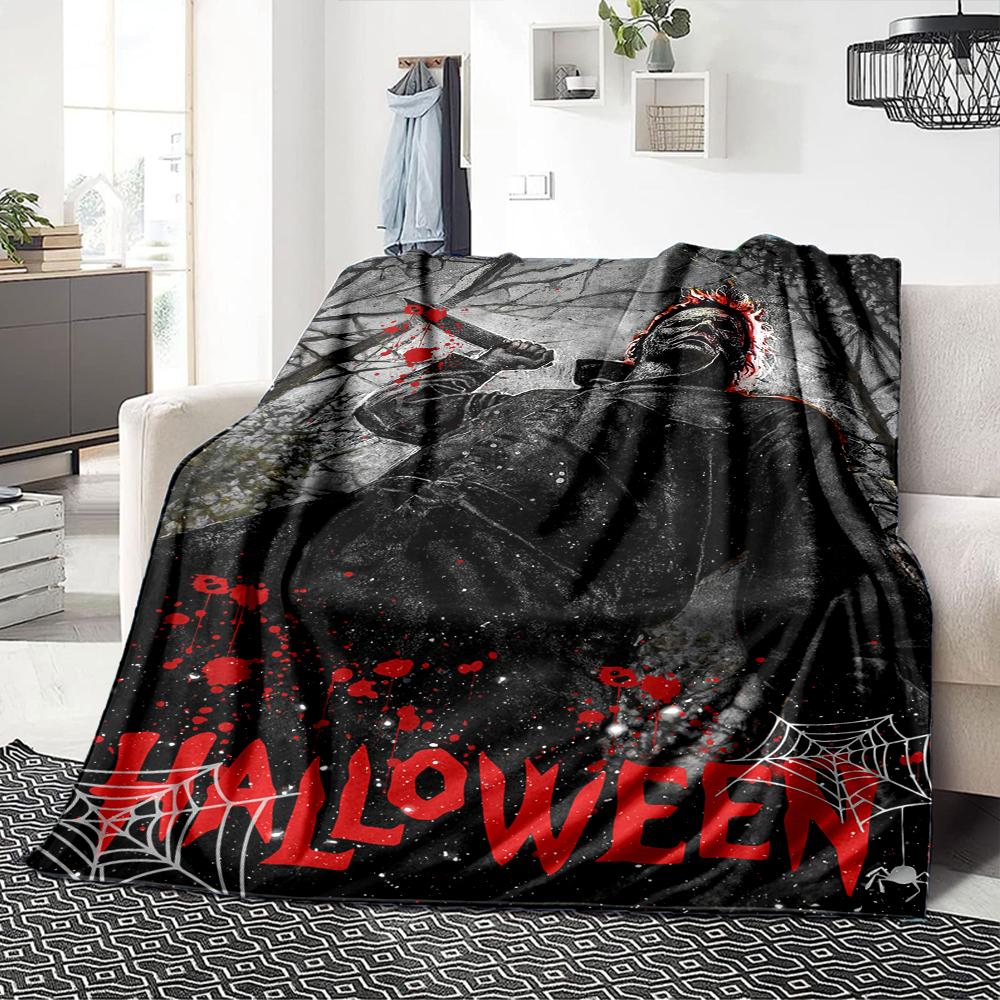 Halloween Horror Night Blanket Soft Throw Blanket For Home Bedroom Bed Sofa Travel Office Solid Christmas Blanket