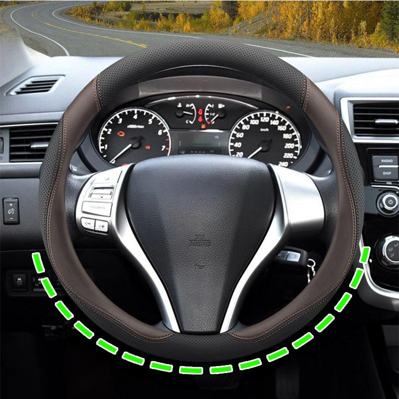 For Nissan Versa Tiida Sylphy Terranno Terra Altima Ultrathin Napa Leather Car Steering Wheel Cover Breathable Car Handle Covers