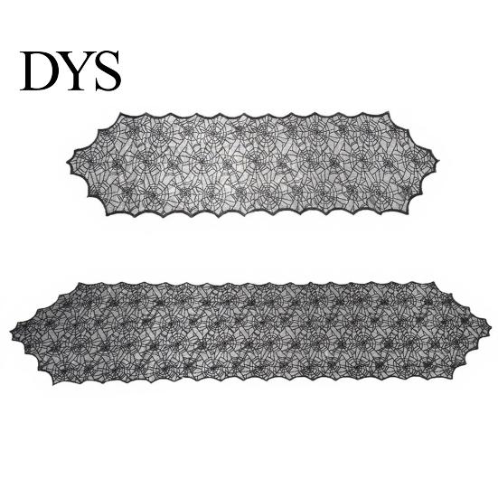 Versatile Coffee Table Runner Spider Web Runner, Black Lace Gothic Party Decor Cobweb for Halloween Dining Decoration Decorative Cover