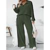 Women's Plus Size Casual High-end Design Sweatshirt Wide-leg Pants Two-piece Set