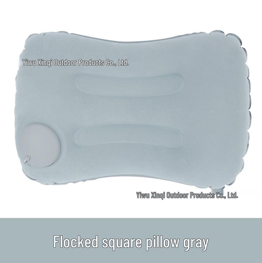 Inflatable U-Shaped Velvet Neck Pillow - Travel Essential, Foldable & Portable