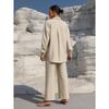 Vacanza al Mare Tinta Unita Larga Casual Camicia Gonna Due Pezzi Completo Donna Primavera Estate