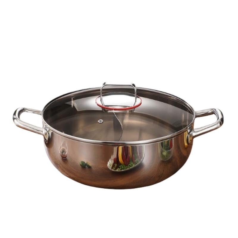TLXT Stainless Steel Flat Bottom Cooking Pot