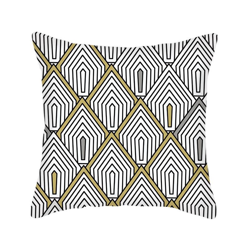Abstrakter Kissenbezug, Geometrisches Autokissen, Leinenprint, Sofakissen, Dekoration für Zuhause aus Pfirsichhaut