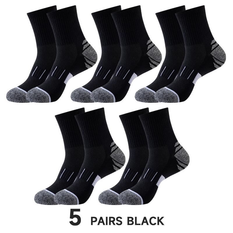 Men's Performance Sports Socks: Running, Non-slip, Sweat-wicking, Mid-calf, Breathable Cotton, Basketball.