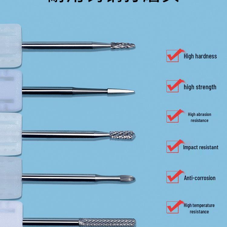 Tungsten Carbide Drill Bit with Ceramic Grinding Head for Cuticle Removal and Russian Manicure Prep