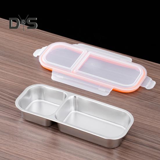 Snack Container with Lids Leak-Proof Bento Box Reusable Condiment Box 2/3 Compartments Sauce Cups Divided Food Storage Containers for School Travel