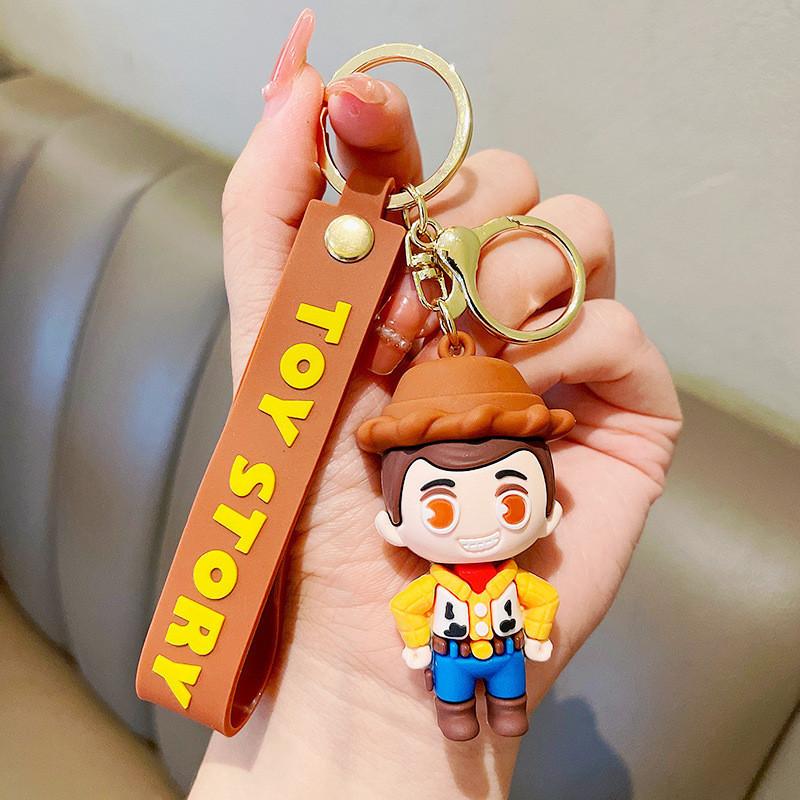 Adorable Cartoon Toy Story Keychain Soft Rubber Buzz Lightyear Figure Key Accessory Woody