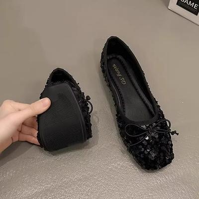 2024 Spring and Summer Internet Celebrities Soft Soles Are Not Tired Feet Shallow Mouth Fairy Style Single Shoes Small People Show Tall Flat Shoes Wom