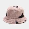 Autumn and Winter New Thickened Plush Pentagram Bucket Hat Female Internet Celebrity Fashion Trend Warm Basin Hat Casual Visor