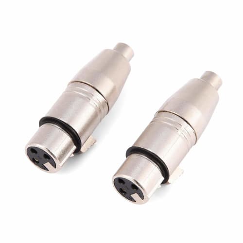 

Topiky 2Pcs/Pack 3-Pin XLR Female Jack to RCA Female Audio Mic Microphone Connector Adapter for Connecting XLR Audio Cables