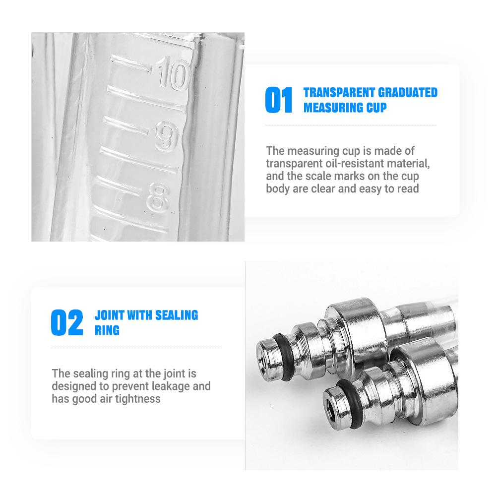 Injector Flow Tester Kit With Common Rail Connector&Return Fuel Cup For Car Fuel System Diagnosis And Oil Pressure Measurement