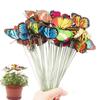 9cm Double-Layered PVC Butterfly Stake for Garden Decoration and Flower Arrangements