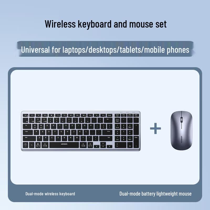 Ugreen Multi-Device Wireless Bluetooth Keyboard with Mouse Set