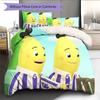 Bananas in Pyjamas Muster Bettwäsche Steppdecken-Set Heimdekoration Geschenk (1 Bettbezug + 2 Kissenbezüge (ohne Füllung))