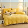Thickened autumn and winter solid color double-parcel milk fleece warm quilt cover