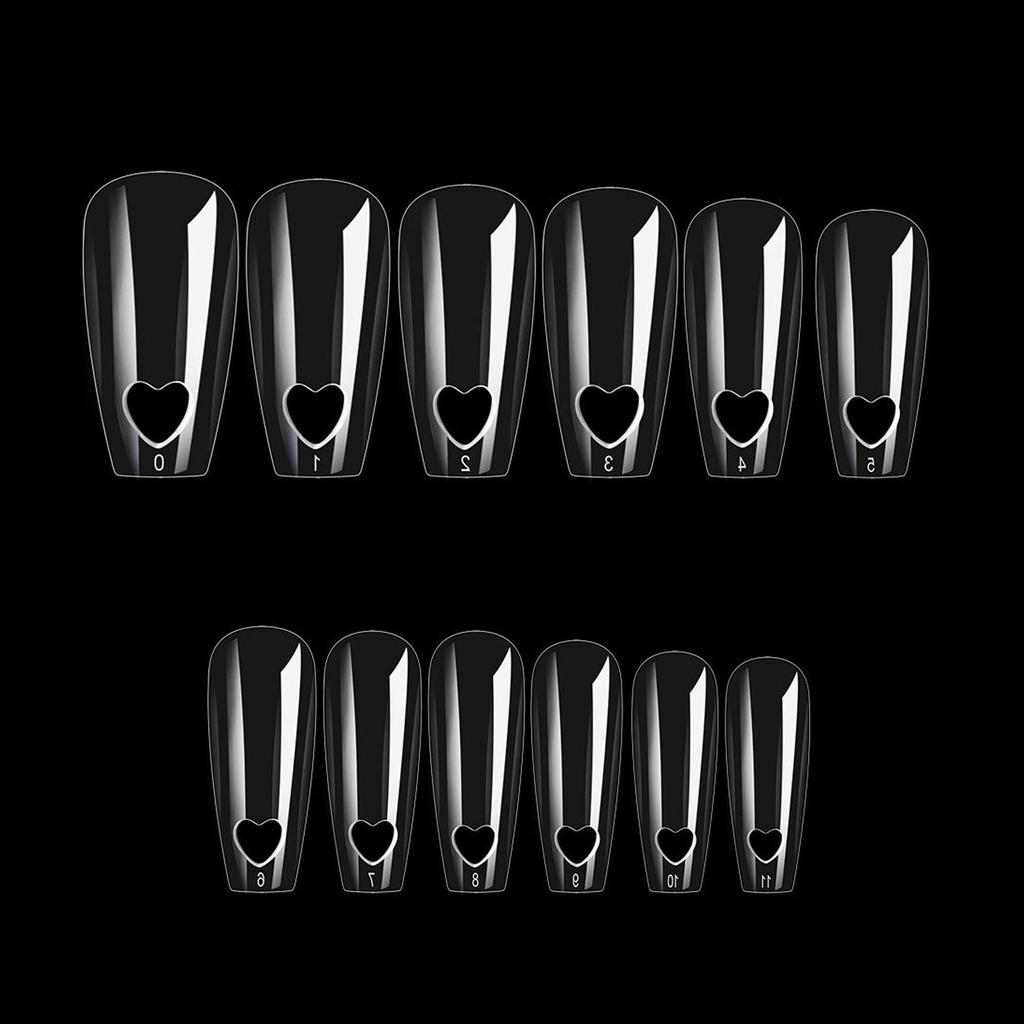 Square False Nails Tips 504 Pcs Acrylic Press on Nails Clear Artificial False Nail Heart Fake Nails for Nail Extension