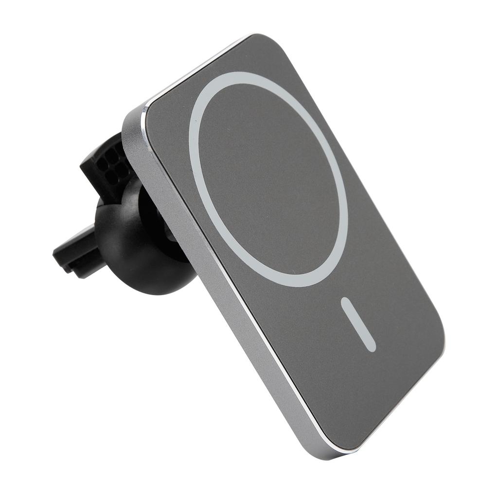 15W Square Magnetic Suction Wireless Charger Car Mobile Phone Holder Fast ChargingGrey