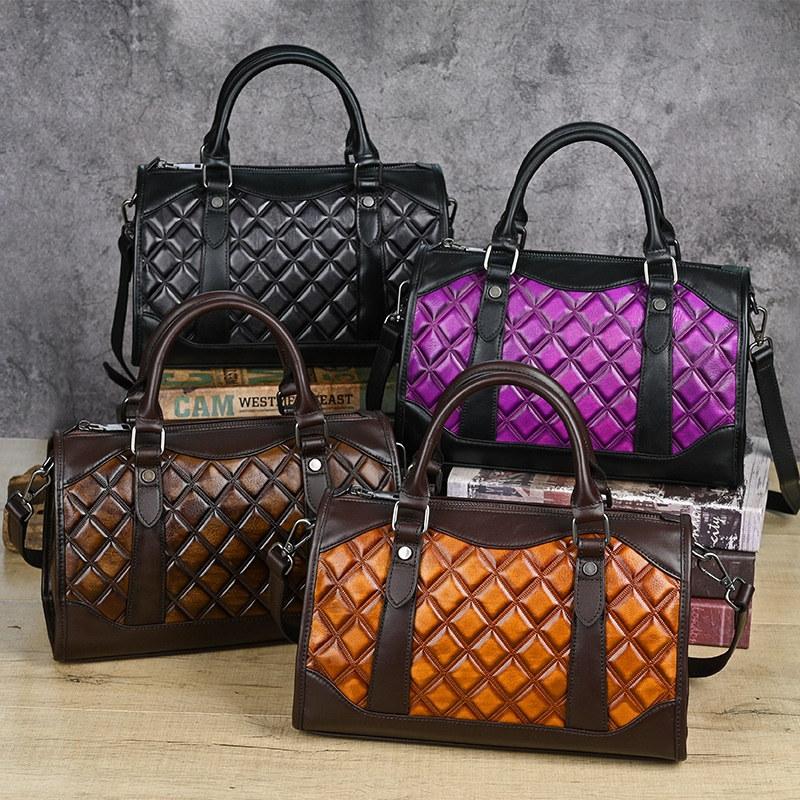 Genuine Leather Shoulder Bags for Women Fashion Handbags Vintage Design Crossbody Bag Purse GZW