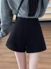 Plus Size High Waist Woolen A-Line Shorts for Women - Slimming Wide Leg & Bootcut Style for Autumn/Winter
