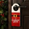Indoor Holiday Door Ornament Wooden Christmas Hanger, Santa Claus Snowman Stocking Patterns Winter Party Sign Knob for Home Party, Festive Decorations