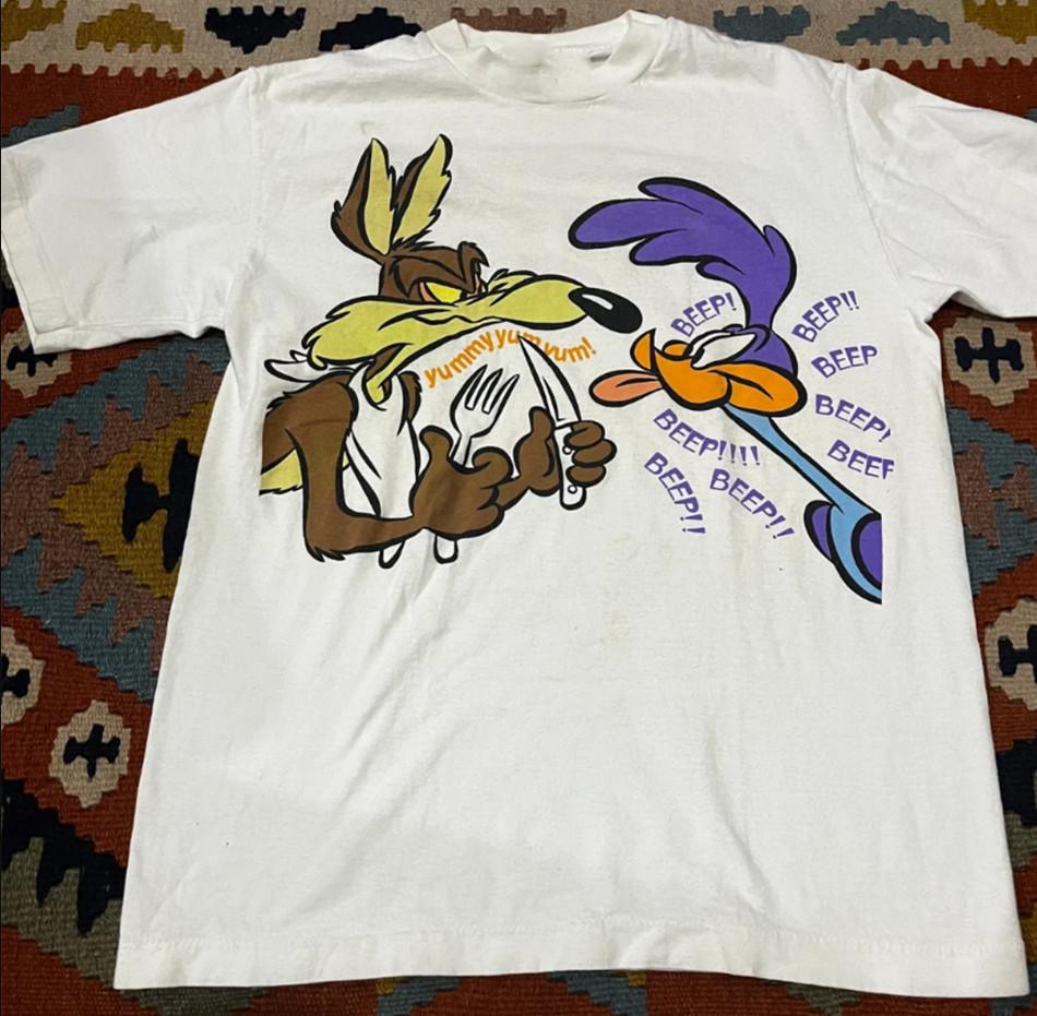 Wile E Coyote and the Road Runner 90s Funny Men T-shirt S5XL S
