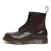 Dr. Martens Botas Confortáveis de Couro Envernizado de 8 Ilhós Botas Unissex Vermelho-Escuro 27277626