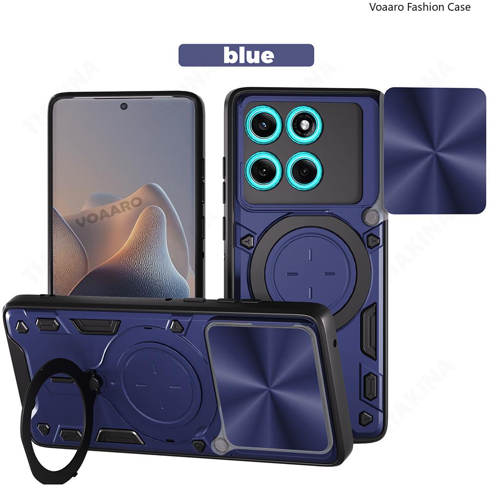 Slide Lens Push Window Armor Funda for Motorola Moto Edge 60 Fusion 5G Case for Motorola Edge 60 Case Magnetic Ring Stand Cover