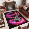 Valentine Love Theme Crystal Velvet Rug Personalized Custom Name Text Soft Floor Mat Home Decor