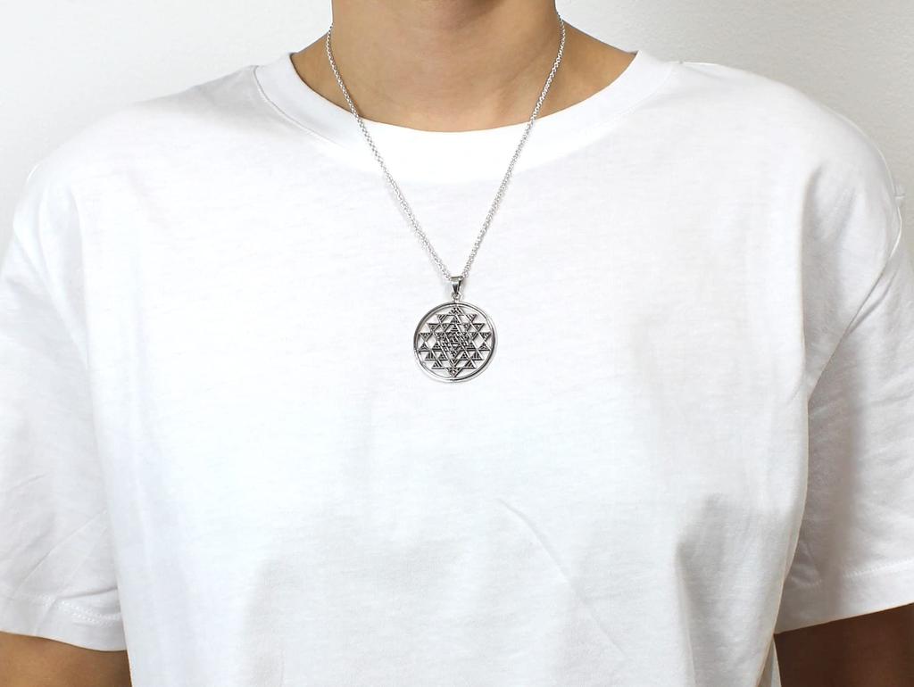 Yantra, Indian Hinduism, Amulet, Divine Geometry, Pendant, Silver Accessory