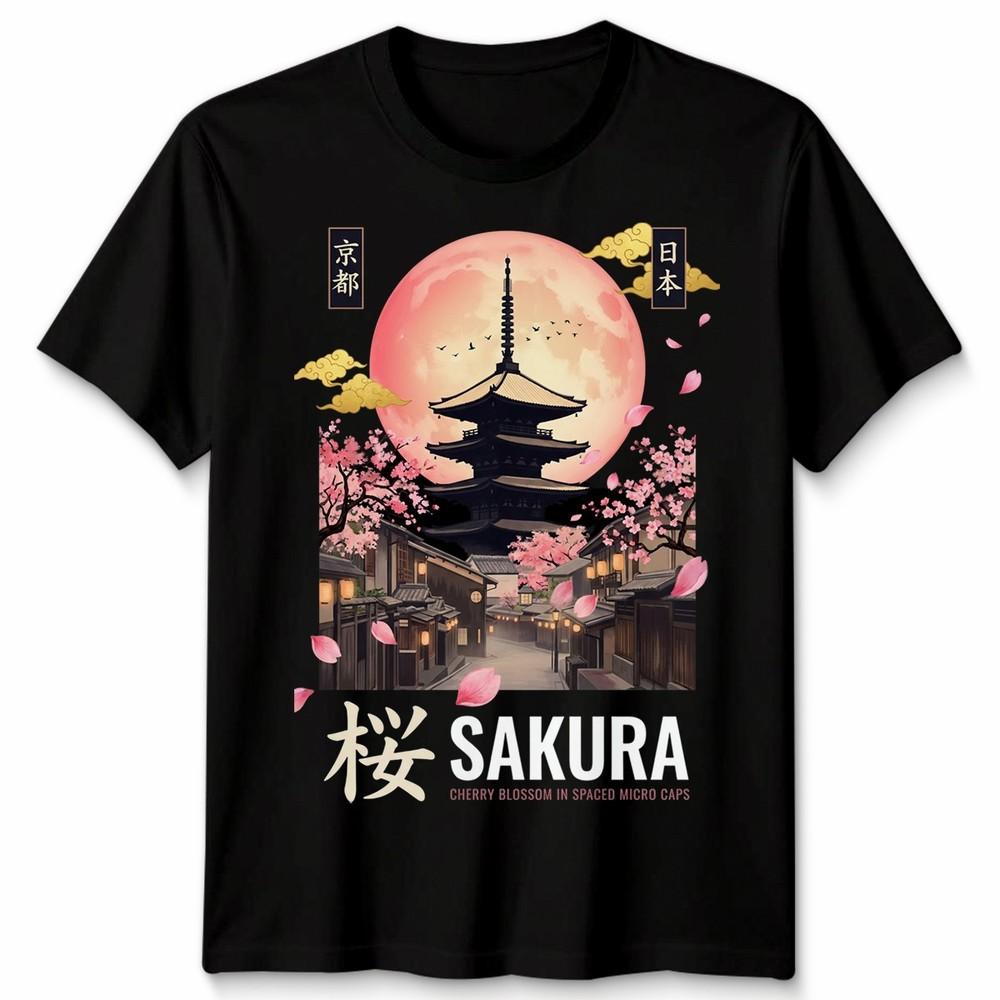 Kyoto Inspired Japanese Unisex T Shirt Tokyo Japan Temple Art Graphic Tee