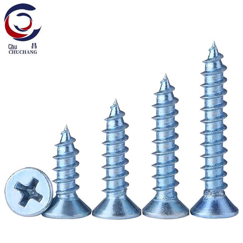 Hardened Blue Zinc Phillips Flat Head Self-Tapping Screws