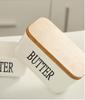 European-Style Ceramic Butter Dish with Lid - Cheese Storage Box for Fresh-Keeping In Kitchen