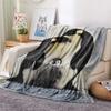 Penguin Print Flannel Blanket, High quality Comfortable for All Seasons, Home Decor, Warmth and Comfort, Perfect for Christmas Gifts
