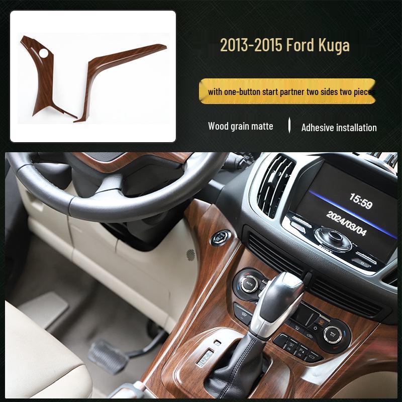 13-15 Kuga Kohlefaser Navigationskonsolenaufkleber - Pfirsichholz-Stil