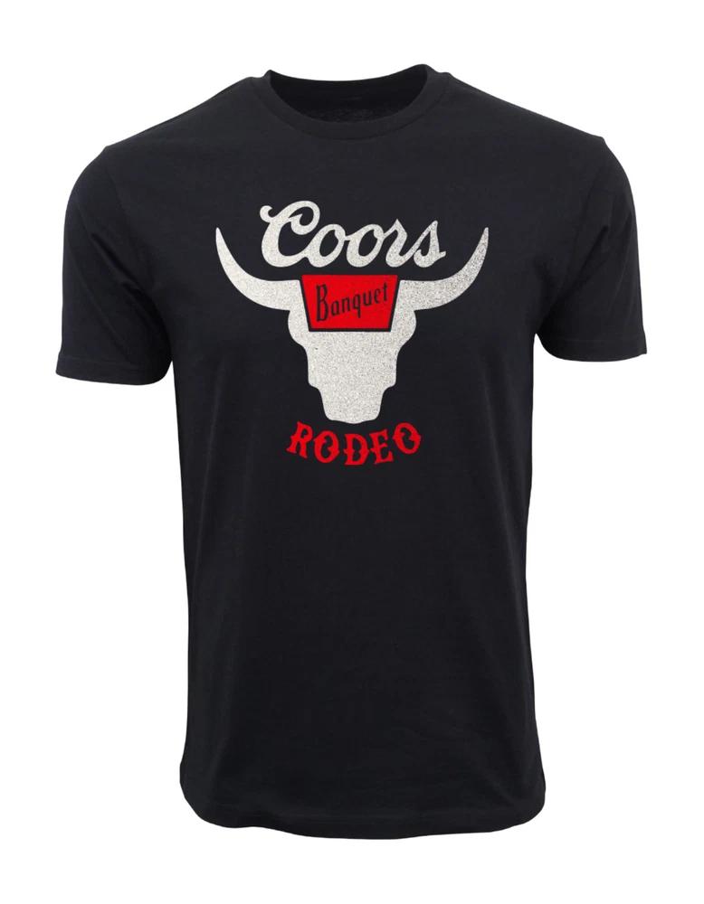 Coors Banquet Rodeo Official Distress Vintage Logo License Grahic T Shirt S